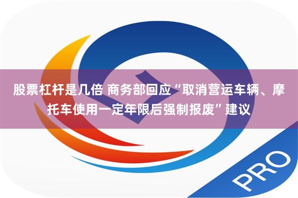 股票杠杆是几倍 商务部回应“取消营运车辆、摩托车使用一定年限后强制报废”建议