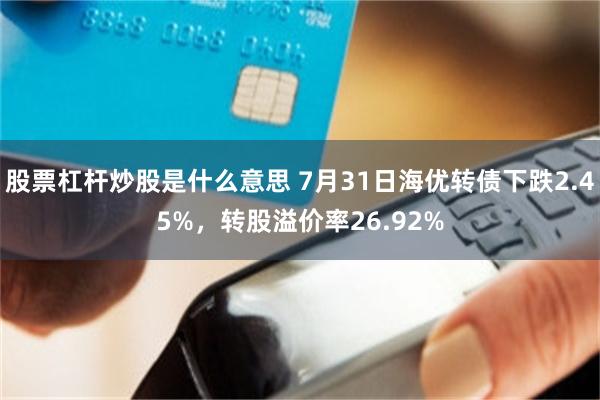 股票杠杆炒股是什么意思 7月31日海优转债下跌2.45%，转股溢价率26.92%