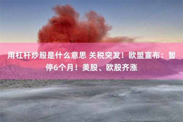 用杠杆炒股是什么意思 关税突发！欧盟宣布：暂停6个月！美股、欧股齐涨