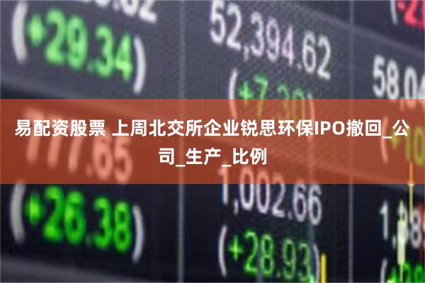 易配资股票 上周北交所企业锐思环保IPO撤回_公司_生产_比例