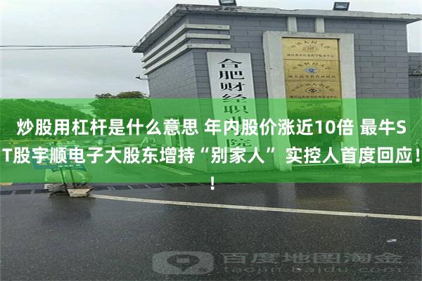 炒股用杠杆是什么意思 年内股价涨近10倍 最牛ST股宇顺电子大股东增持“别家人” 实控人首度回应！