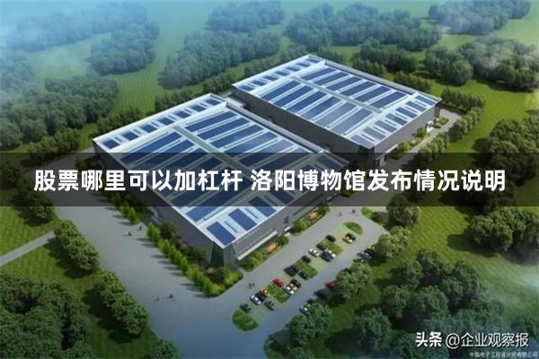 股票哪里可以加杠杆 洛阳博物馆发布情况说明